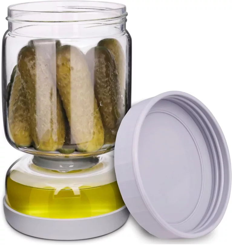 Homnoble: Pickle and Olive Hourglass Jar with Strainer